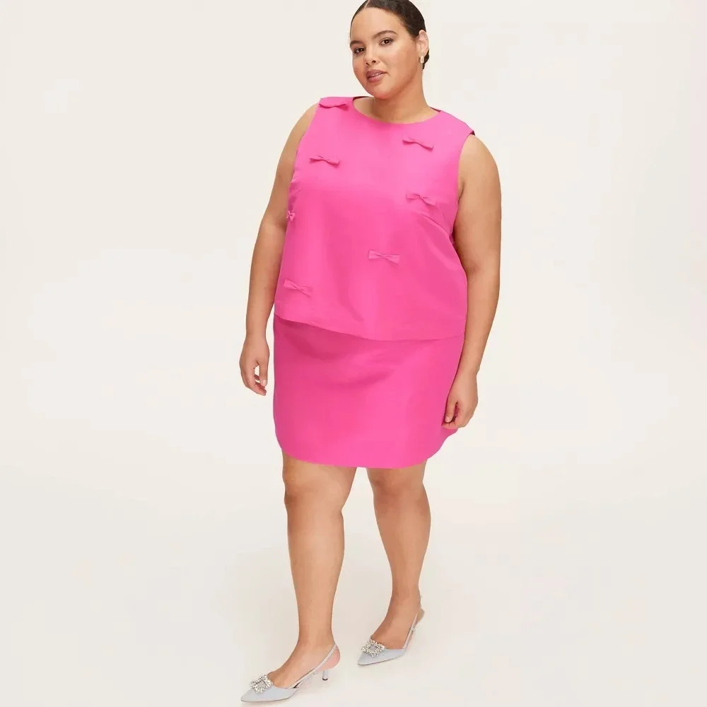 Kate Spade x Target 2X Pink Bow Shell Tank Top Shirt Blouse 2XL Plus Extra Large